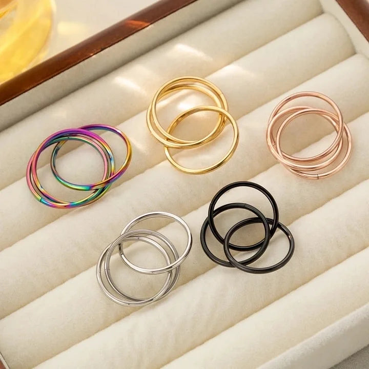 Casual Sweet Titanium Steel Circle Ring