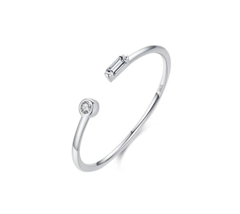 Women’s Solid Color Zircon Open Ring