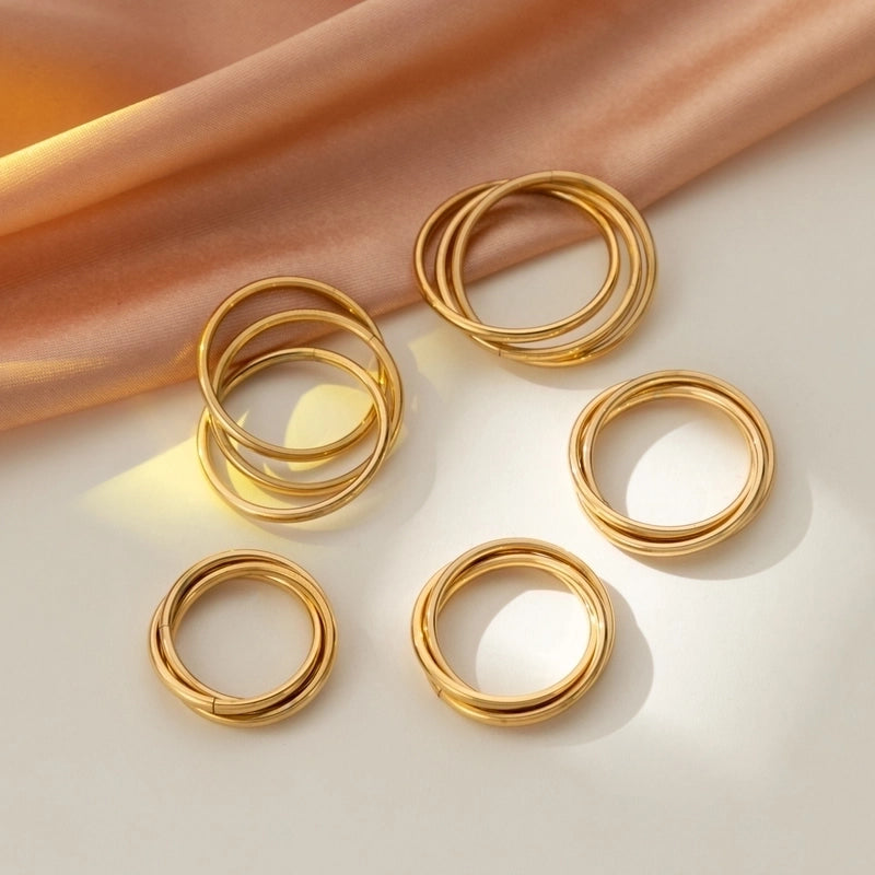 Casual Sweet Titanium Steel Circle Ring