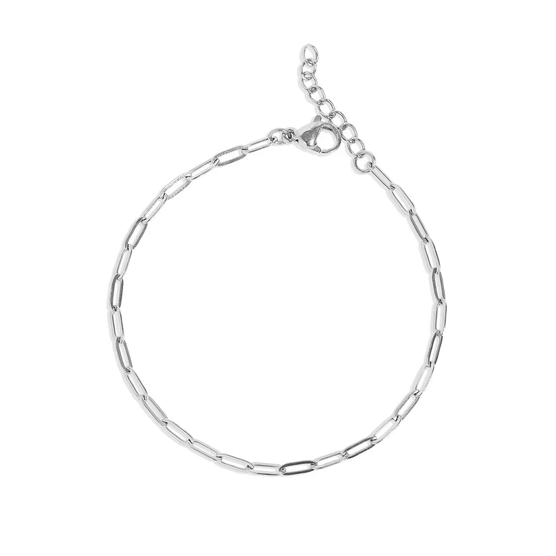 Gold PVD Stainless Paperclip Bracelet