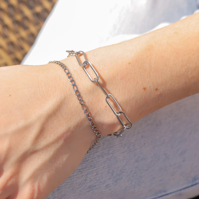 Gold PVD Stainless Paperclip Bracelet