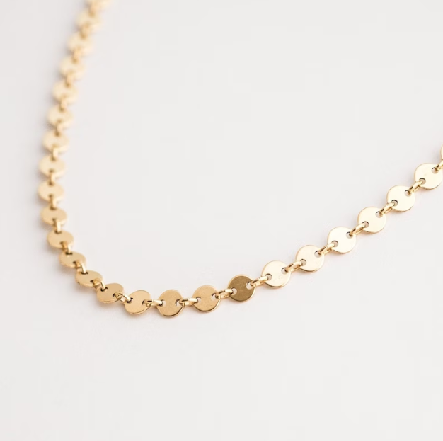 Trendy 18K Gold Sequin Link Chain Choker