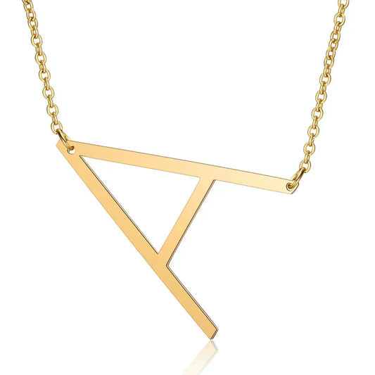 Polished Stainless Steel Letter Necklace