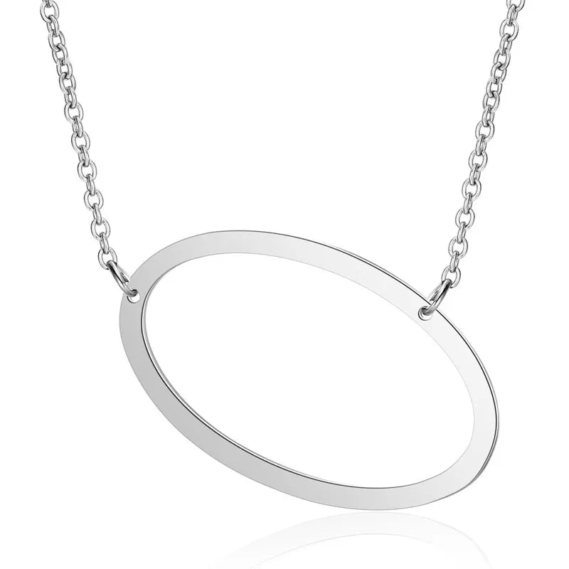 Polished Stainless Steel Letter Necklace