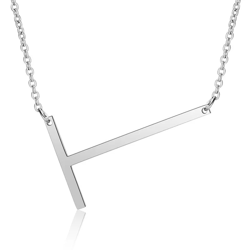 Polished Stainless Steel Letter Necklace