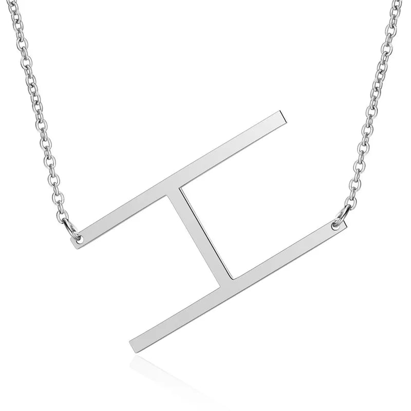 Polished Stainless Steel Letter Necklace