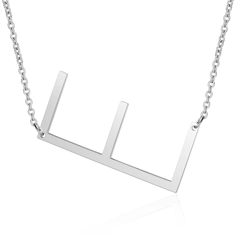 Polished Stainless Steel Letter Necklace