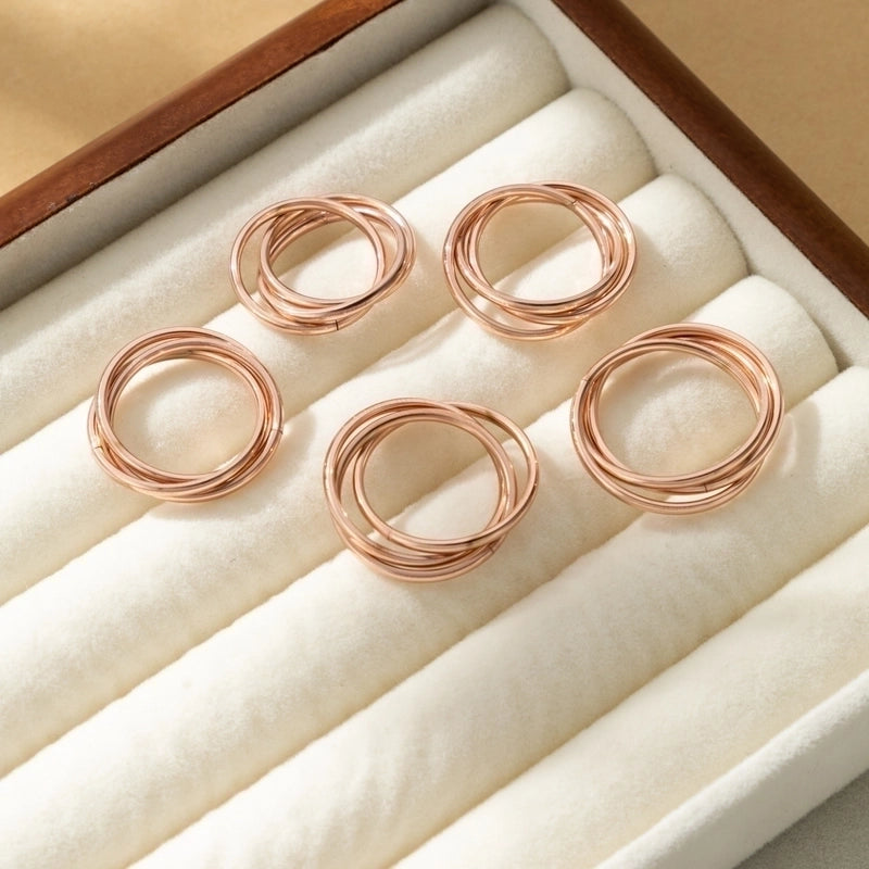 Casual Sweet Titanium Steel Circle Ring