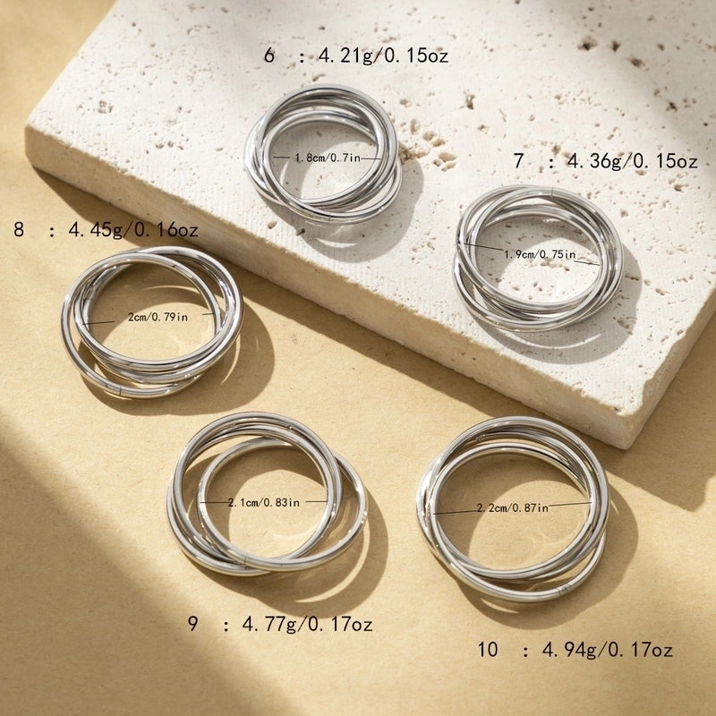 Casual Sweet Titanium Steel Circle Ring