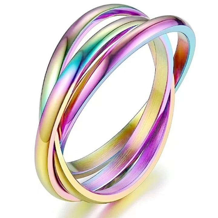 Casual Sweet Titanium Steel Circle Ring