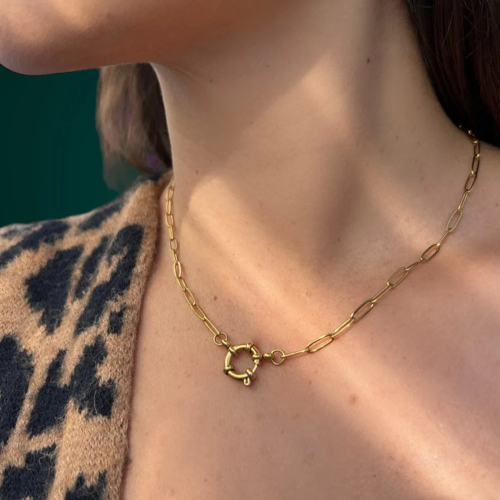 Modern Paperclip Chain Choker Necklace