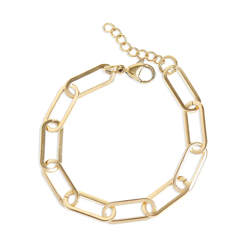 Gold PVD Stainless Paperclip Bracelet
