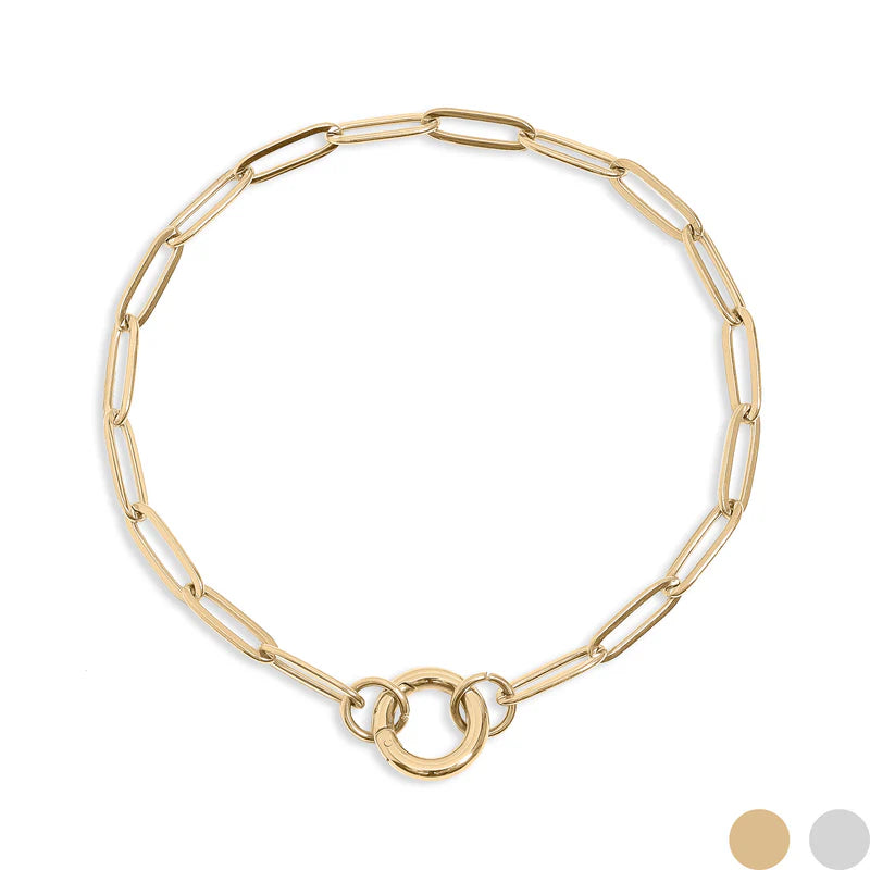 Gold PVD Stainless Paperclip Chain Bracelet
