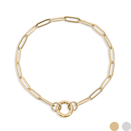 Gold PVD Stainless Paperclip Chain Bracelet