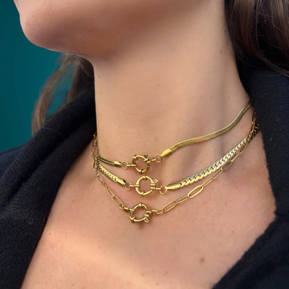 Modern Paperclip Chain Choker Necklace