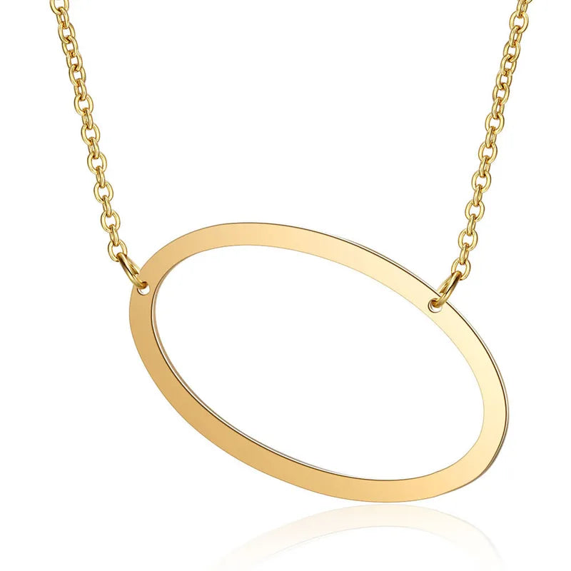 Polished Stainless Steel Letter Necklace