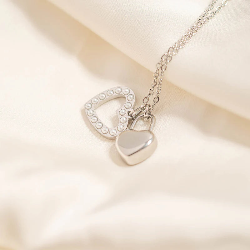 Heart Lock Charm in 18K Gold PVD Steel