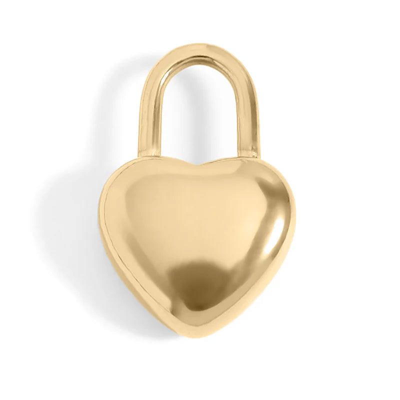 Heart Lock Charm in 18K Gold PVD Steel