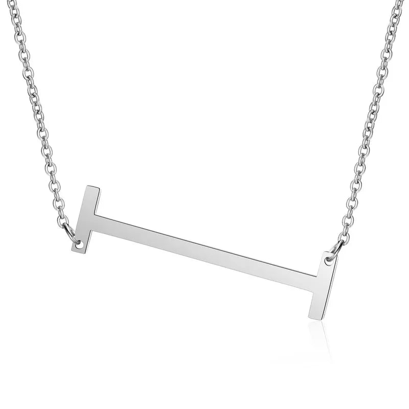 Polished Stainless Steel Letter Necklace