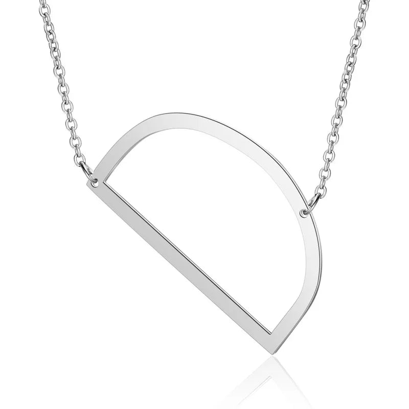 Polished Stainless Steel Letter Necklace